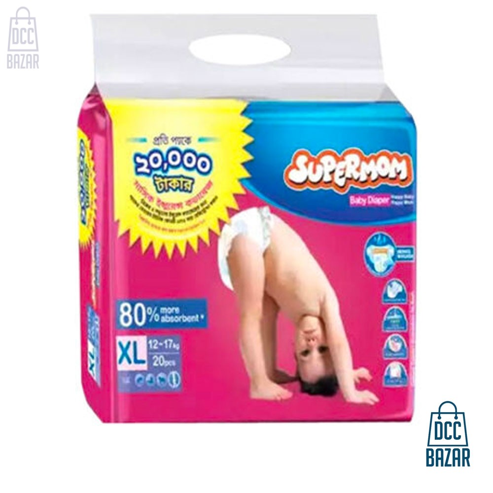 SUPERMOM Baby Diaper Belt XL 12-17kg 20pcs
