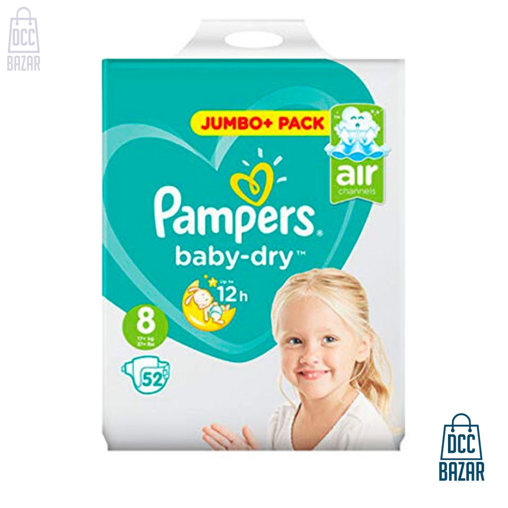 Pampers Baby Dry 8 Jumbo Plus Belt 17+ kg 52 pcs (UK)