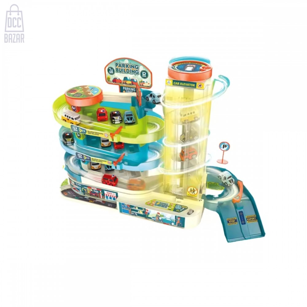 2-in-1 Interactive Car Track and Steering Wheel Toy Set for Kids