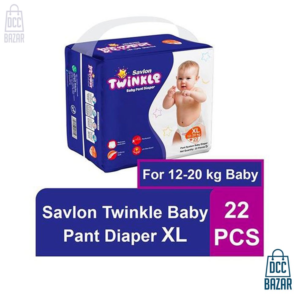 Savlon Twinkle Baby Pant Diaper (XL) 12-20kg 22pcs