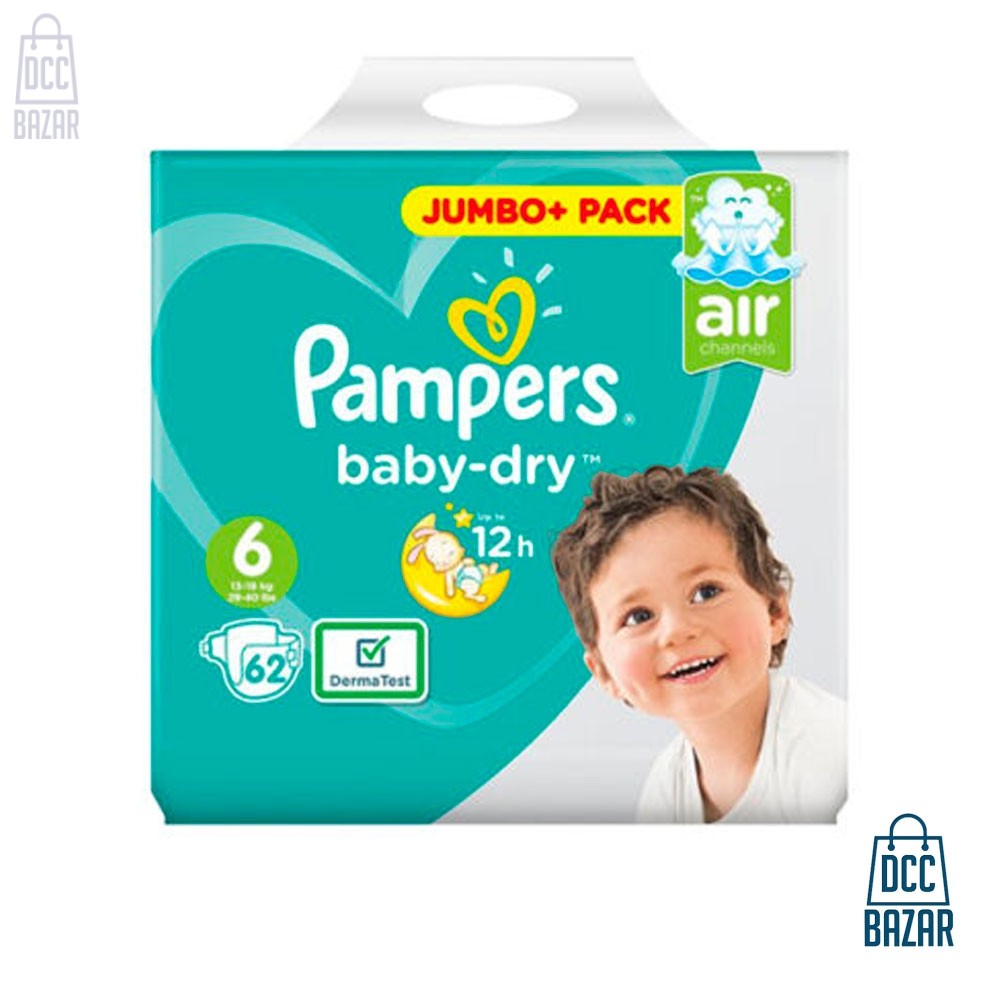 Pampers Baby Dry 6 Jumbo Plus Belt 13 – 18 kg 62 pcs (UK)