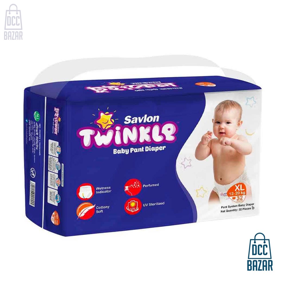 Savlon Twinkle Baby Pant Diaper (XL) 12-20kg 32pcs
