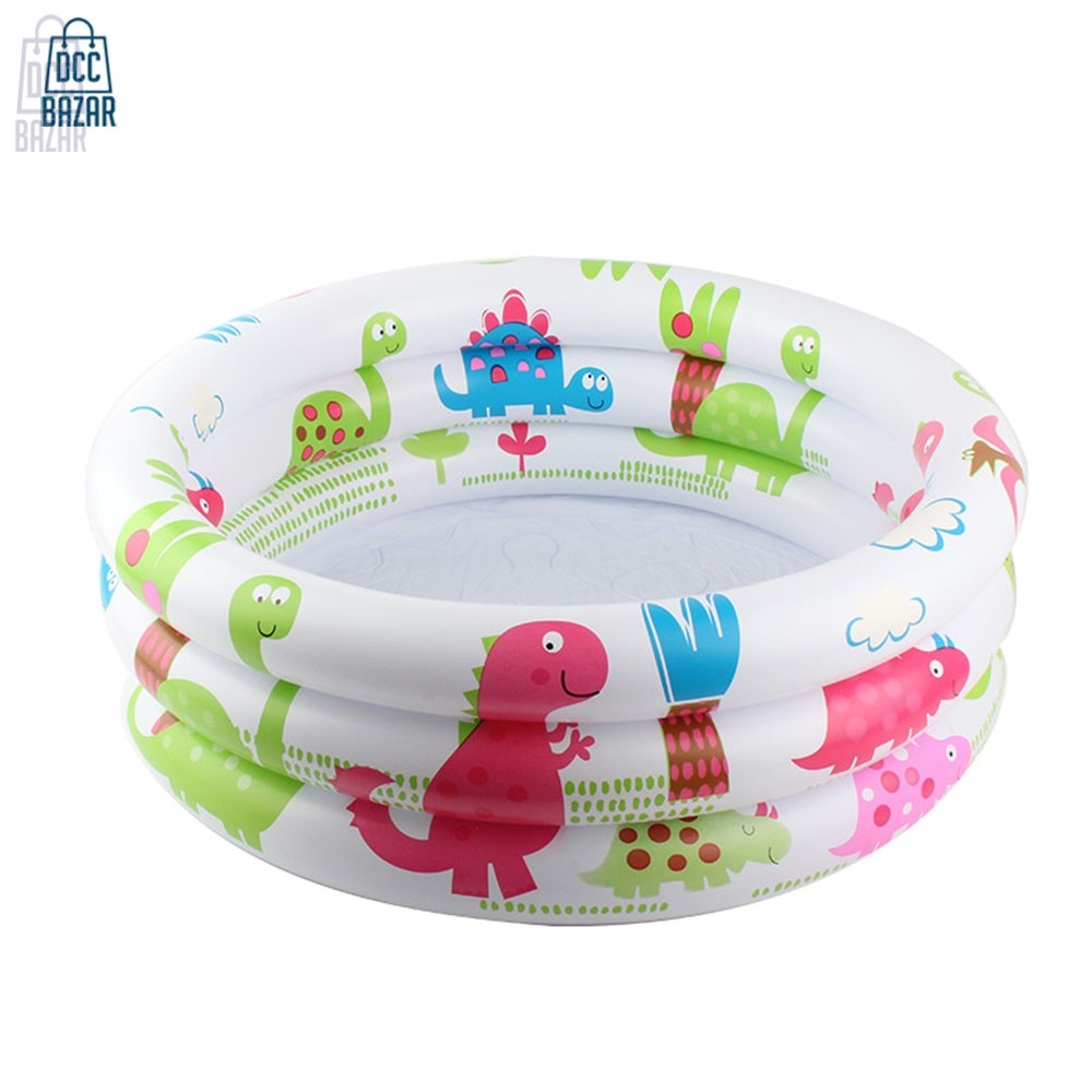Baby Inflatable Swimming Pool, 3 Ring Circles Round Swim Shower Bathtub 