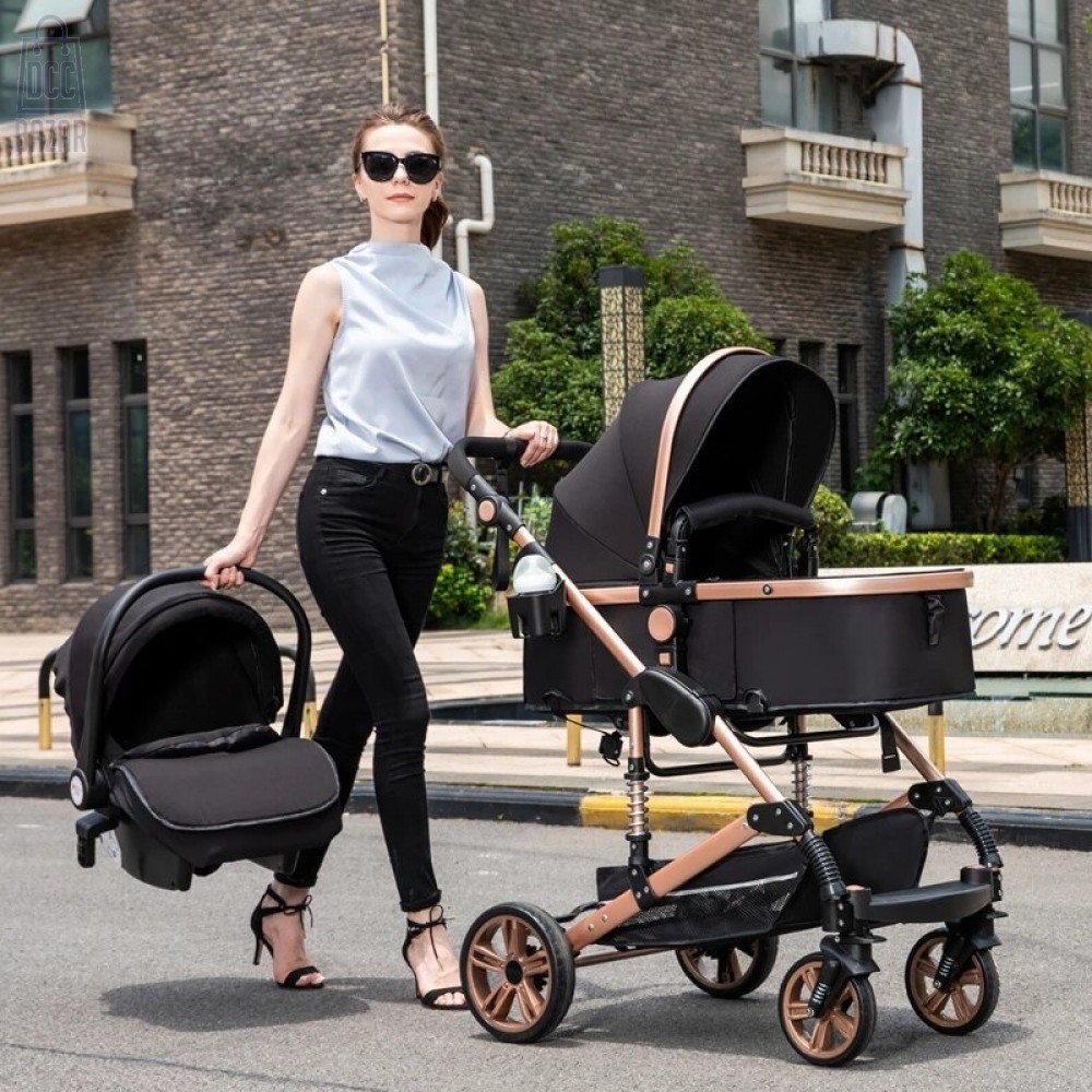 3 in 1 pram red and Black