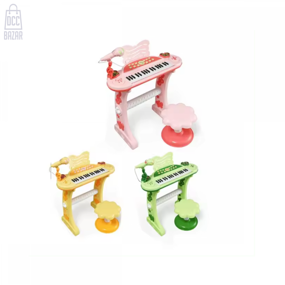 37-Key Multifunctional Cartoon Electronic Piano with Microphone & Stool (Ages 3+)
