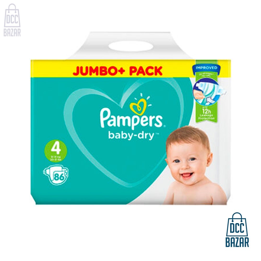 Pampers Baby Dry 4 Jumbo Plus Belt 9-14 kg 86 pcs (UK)