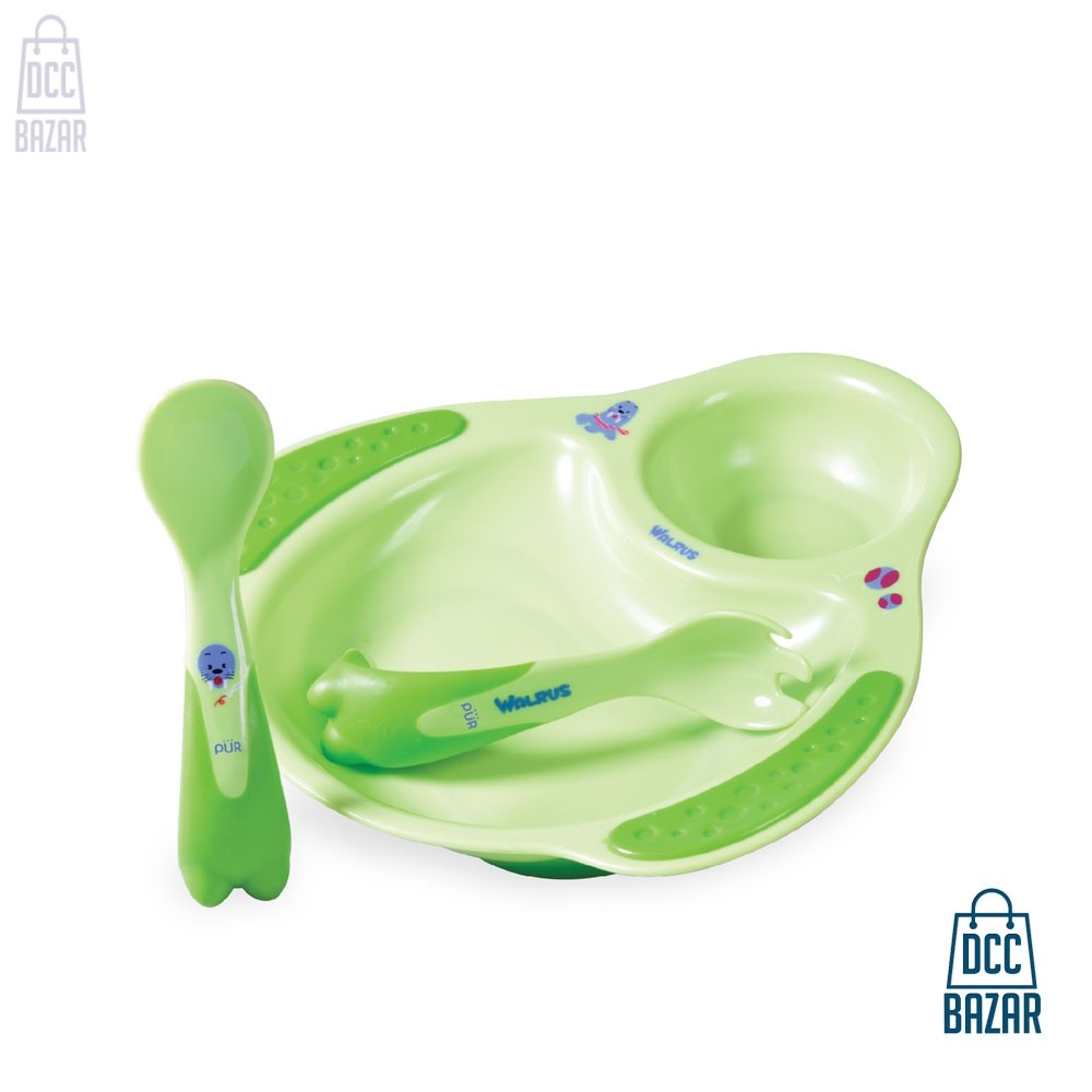 Pur Walrus Meal time set – Plate & Cutlery 