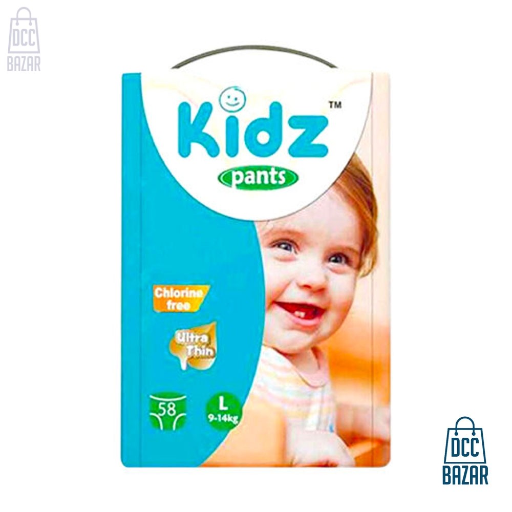 Kidz Baby Pants Diaper L 9-14kg 58pcs