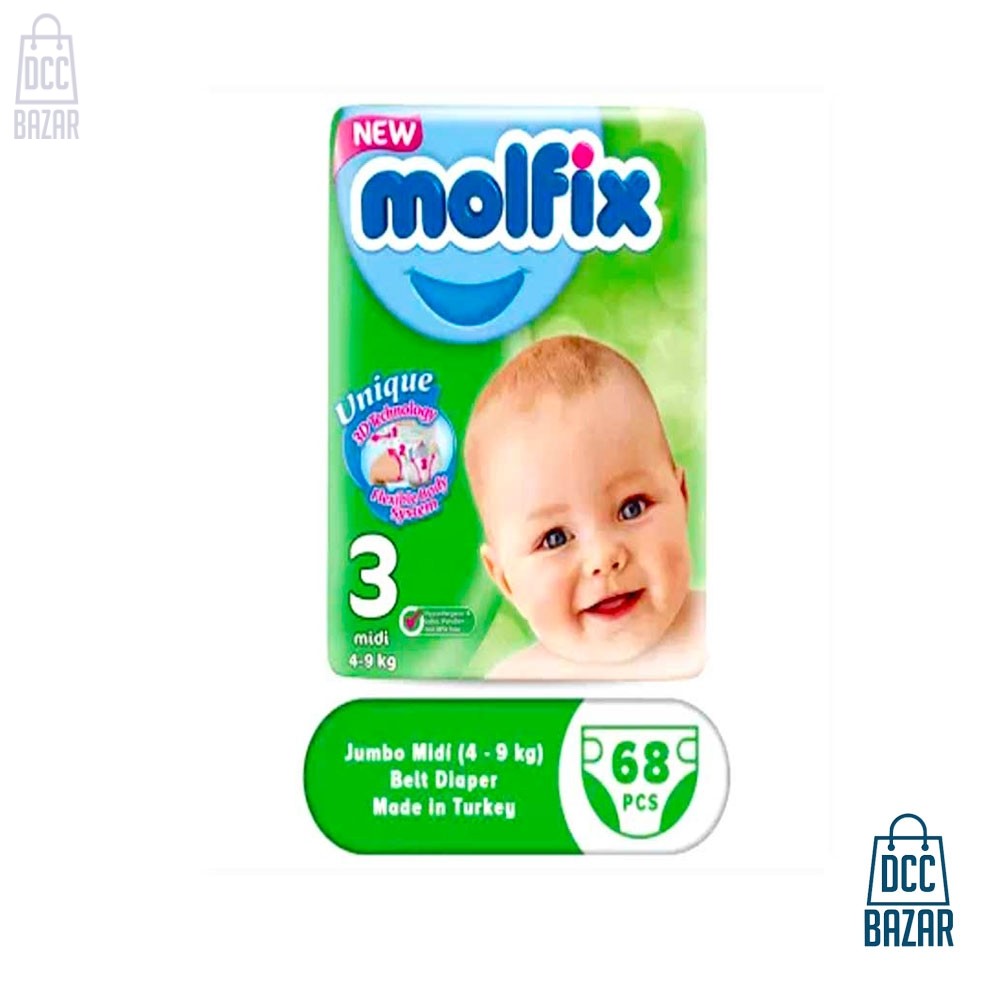 Molfix Baby Diaper Belt 3 Midi 4-9 kg 68 pcs