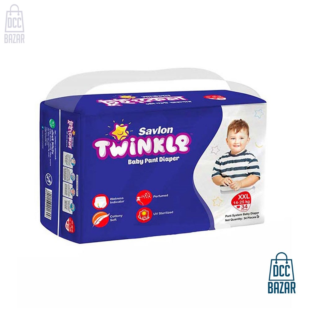 Savlon Twinkle Baby Pant Diaper (L) 8-15kg 34pcs