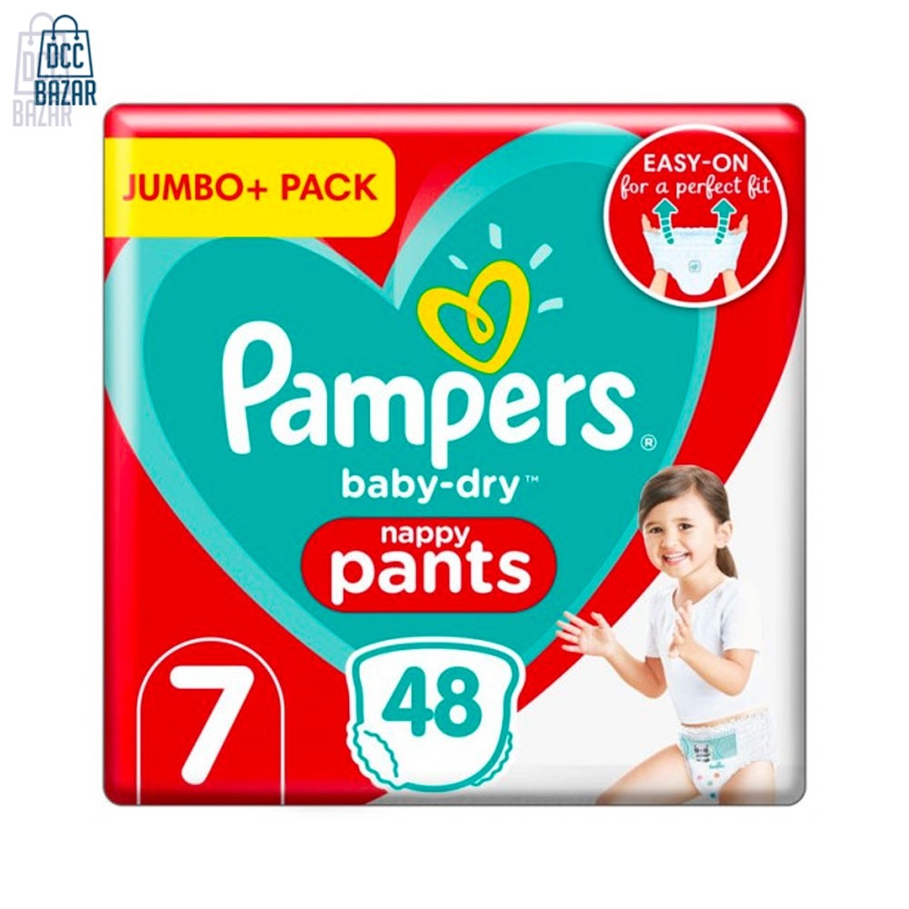 Pampers Baby Dry Pant Jumbo Pack Size: 7 (17kg+28 ) | Quantity: 48 pcs 