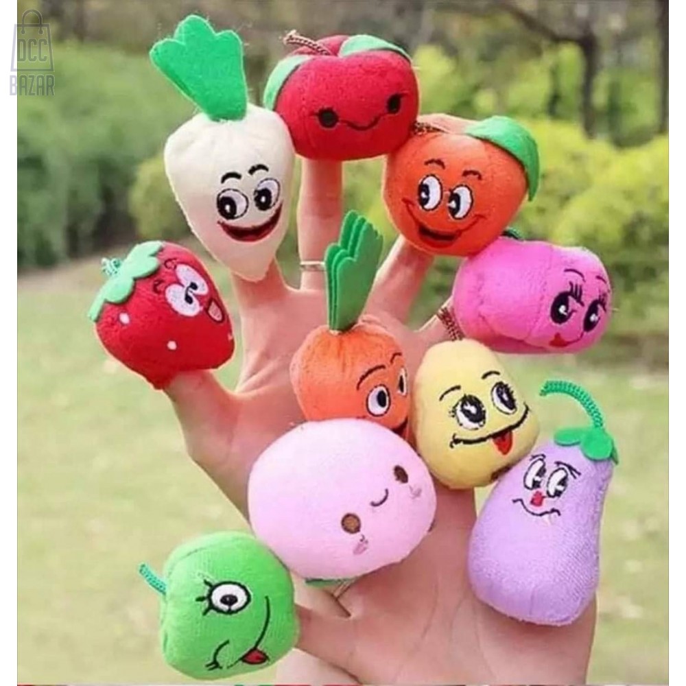 Papit Doll New Fruit Series Finger Puppet Preschool Education Baby Toy Finger Puppet(10 sets, 10cm)
