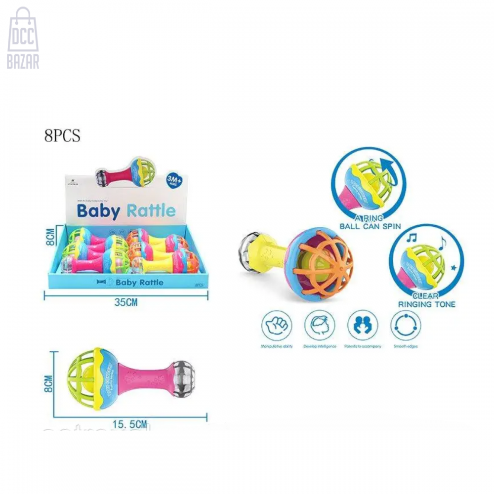 8-Piece Spinning Ring Baby Dumbbells with Clear Sound