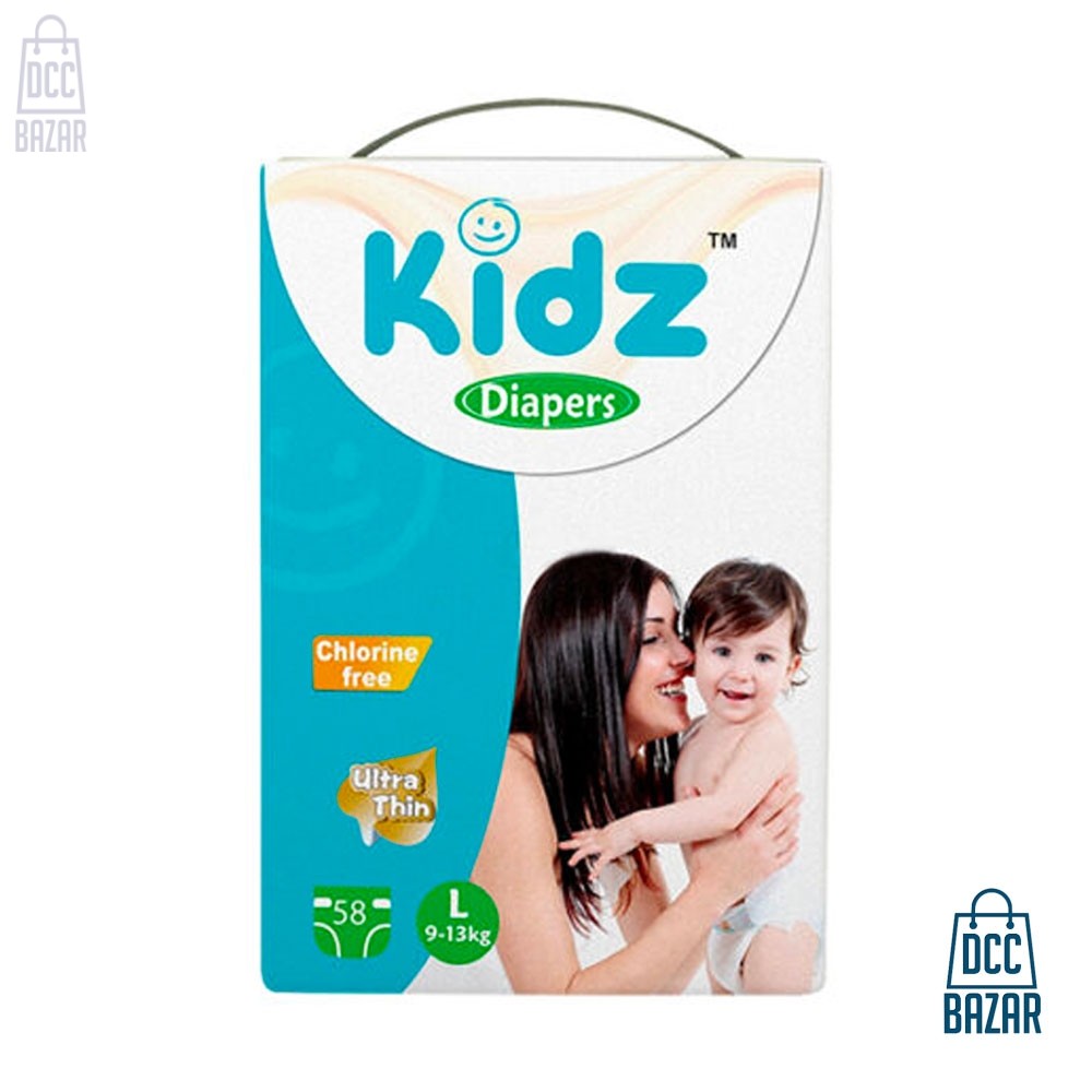 Kidz Baby Belt Diaper L 9-13kg 58pcs