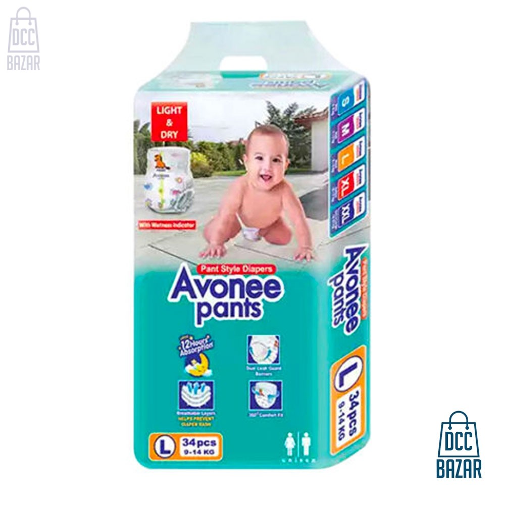 Avonee 4 Baby Diaper Pants L 9-14 kg 34pcs