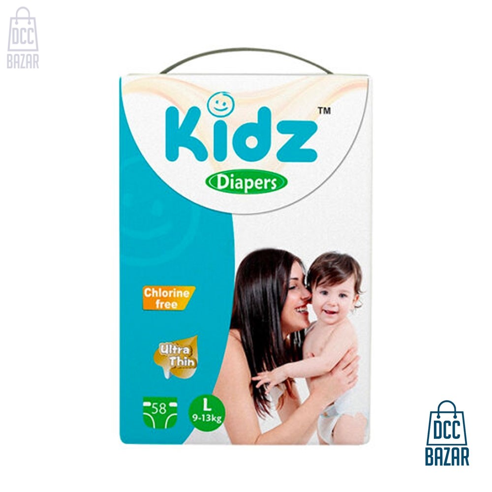 Kidz Baby Belt Diaper L 9-13kg 58pcs