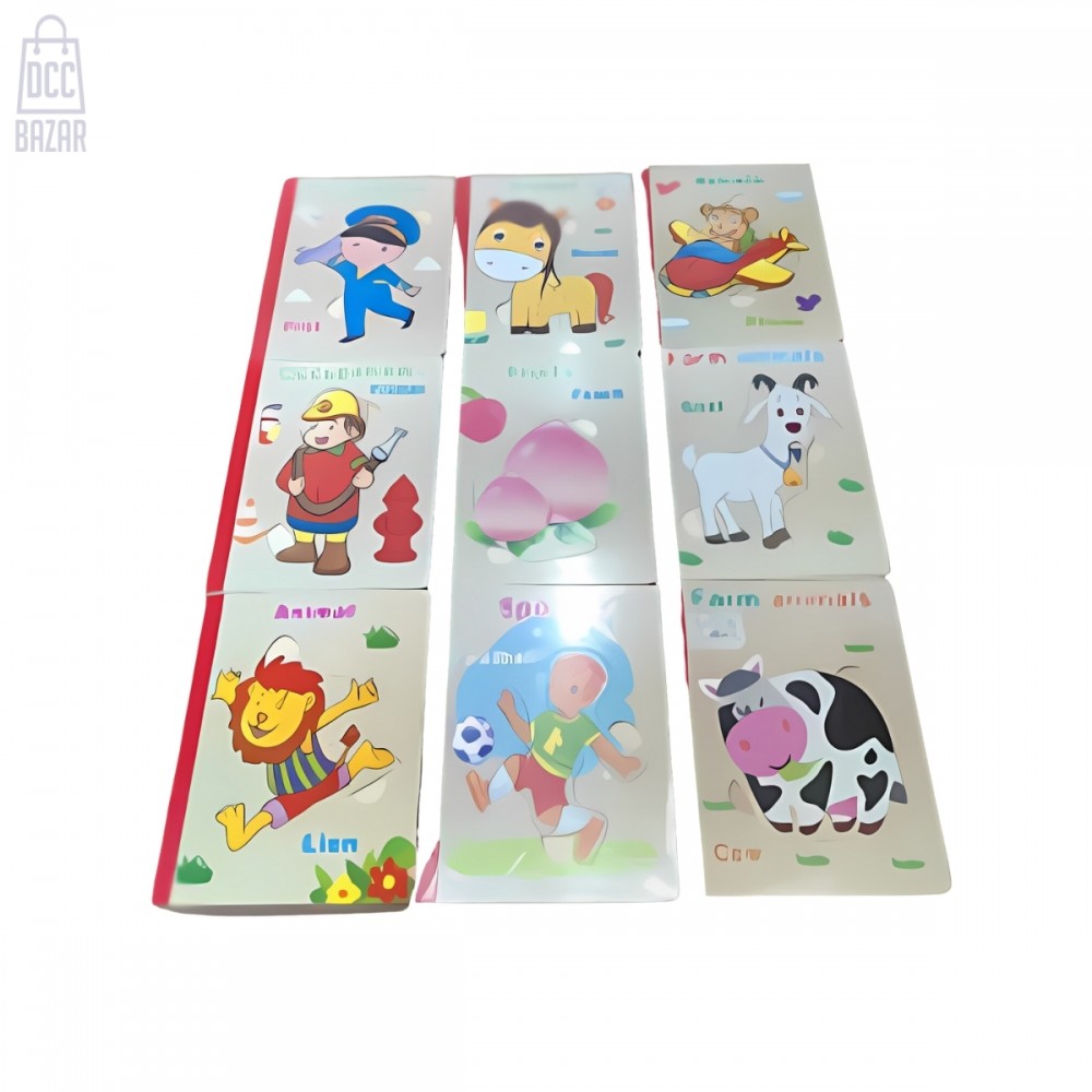 Colorful Wooden Cartoon Animal Puzzle for Toddlers (Ages 3+)