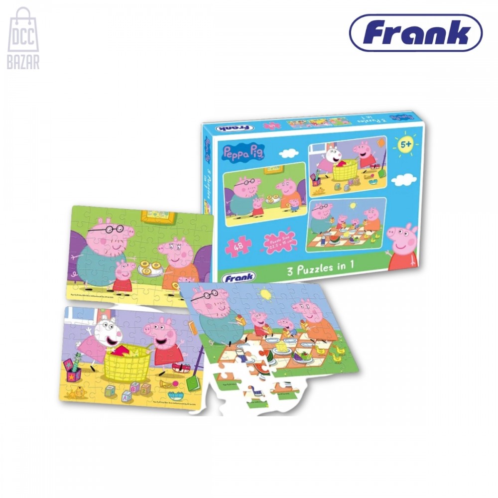 Frank 60407 Peppa Pig 3 In 1 Puzzles