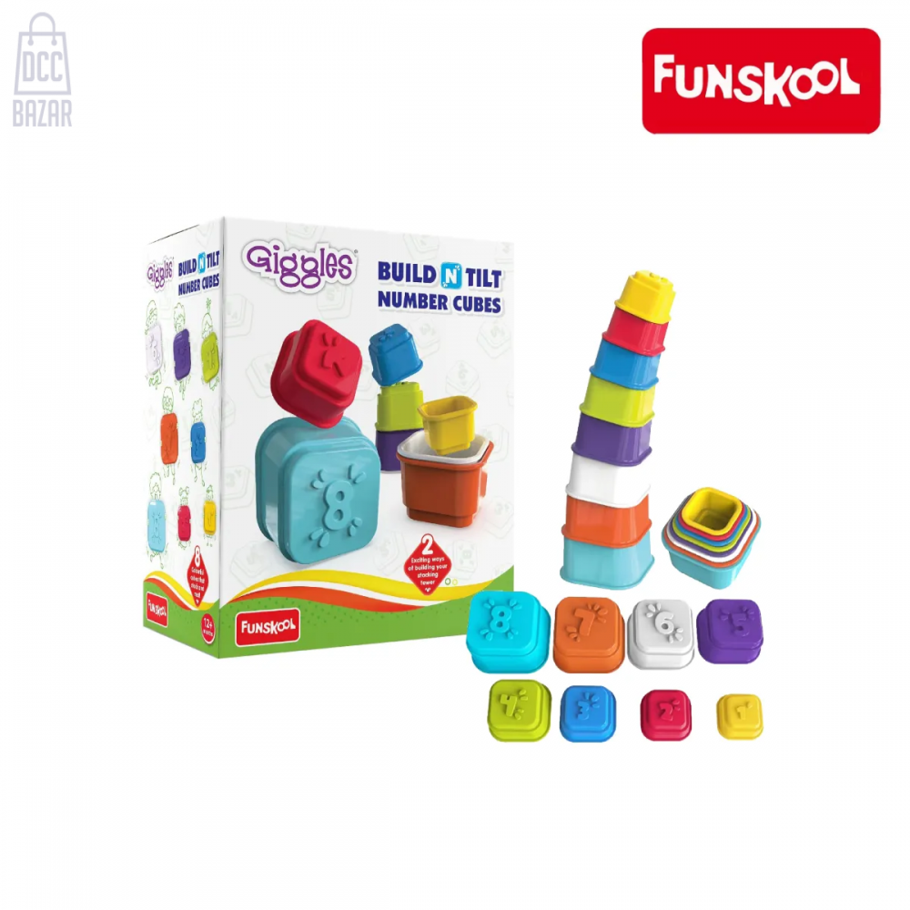Funskool 1402200 Build N Tilt Number Cubes