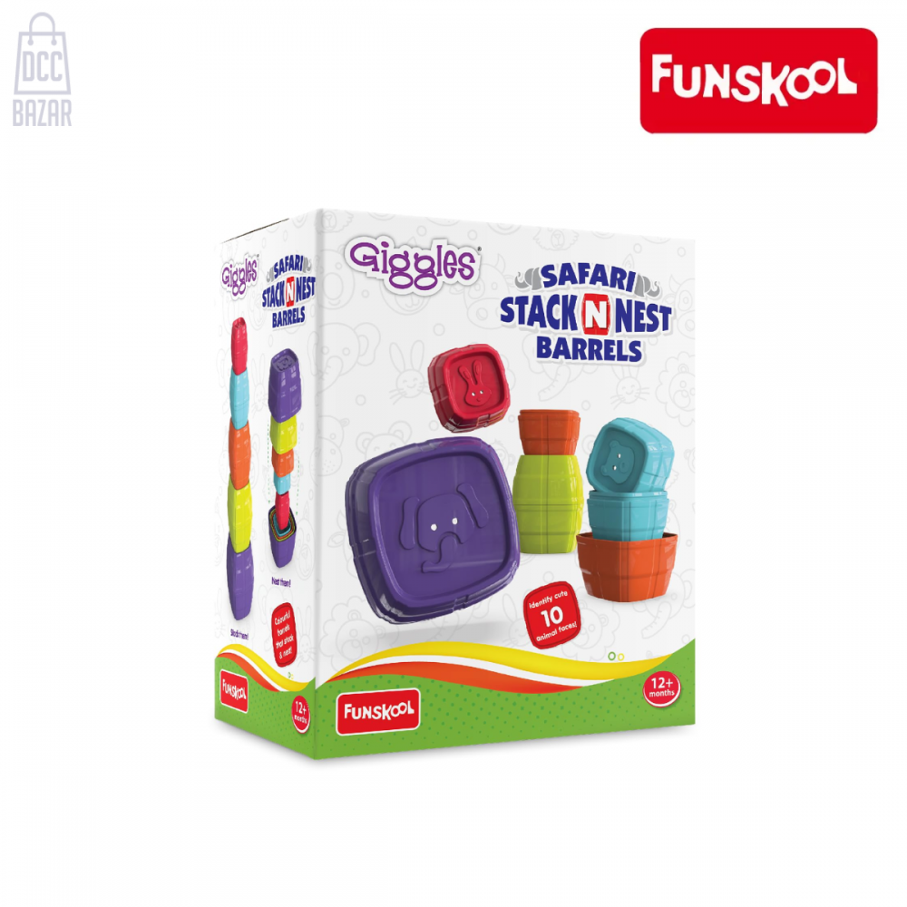 Funskool Safari Stack N Nest Barrels 12m+ (1402100)