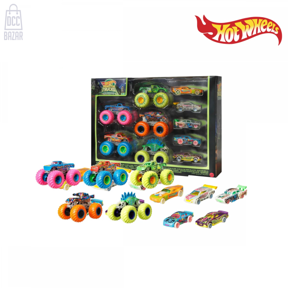 Hot Wheels HCB57 Monster Trucks GITD Bundle