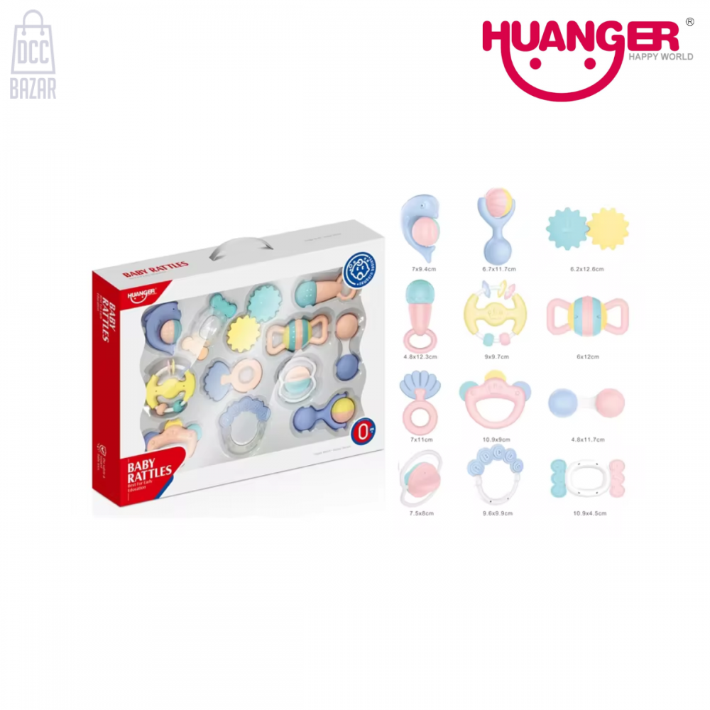 Huanger HE0112 Colorful & Engaging - Rattle Set for Sensory Exploration (0 Months+)