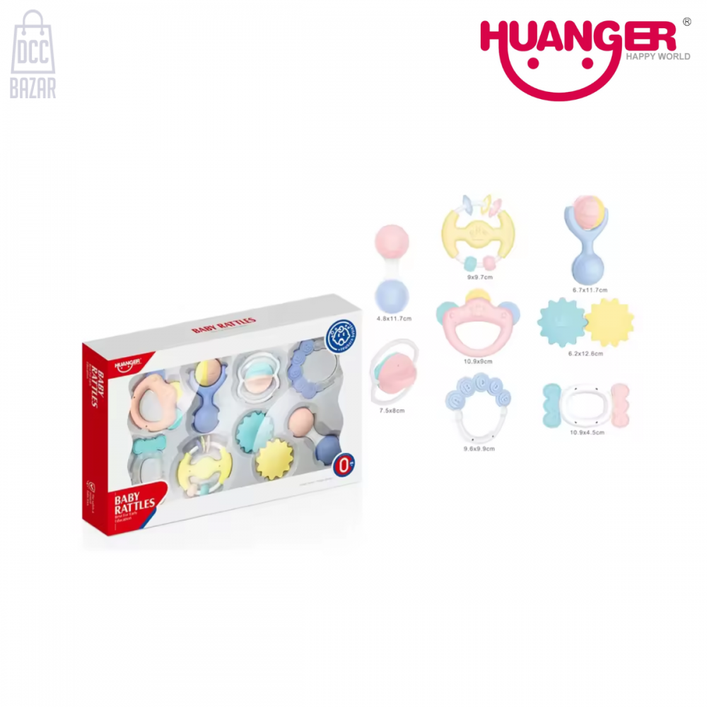 Huanger HE0113 Soothing Sounds & Happy Chews - Rattle & Teether Set (0 Months+)