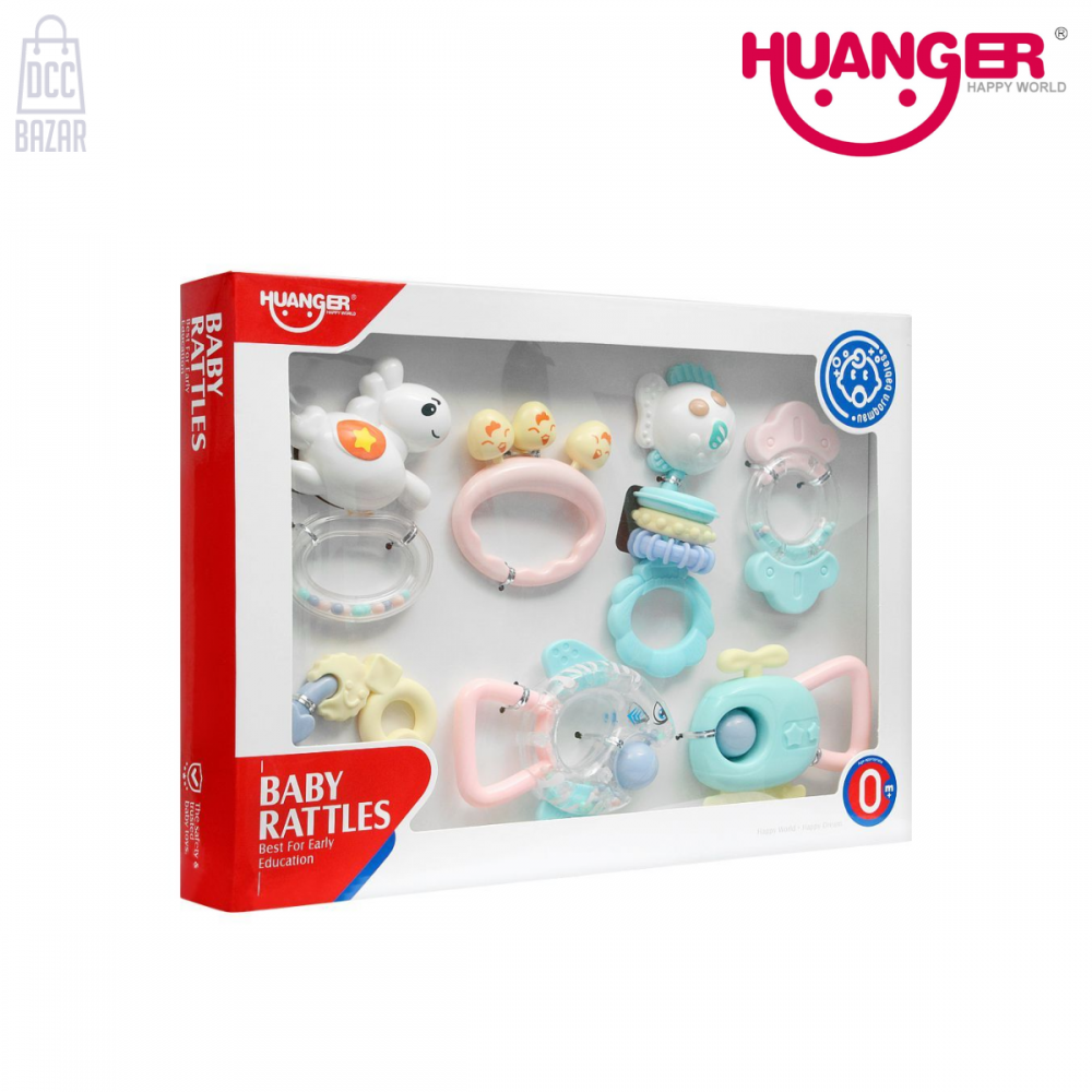 Huanger HE0123 7-in-1 Rattles Set for Engaging Sensory Play (0 Months+)