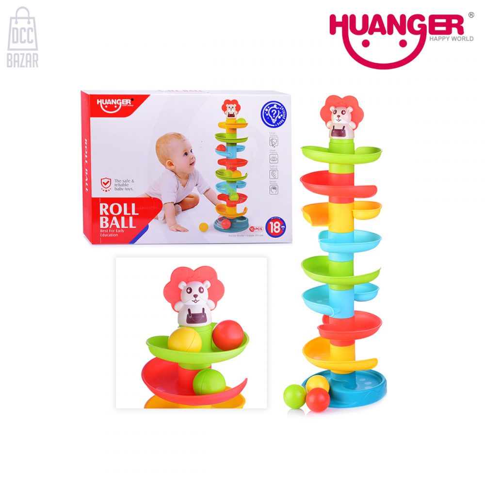 Huanger HE0292 Rolling Fun & Learning! Interactive Ball Track for Toddlers (16 pcs)