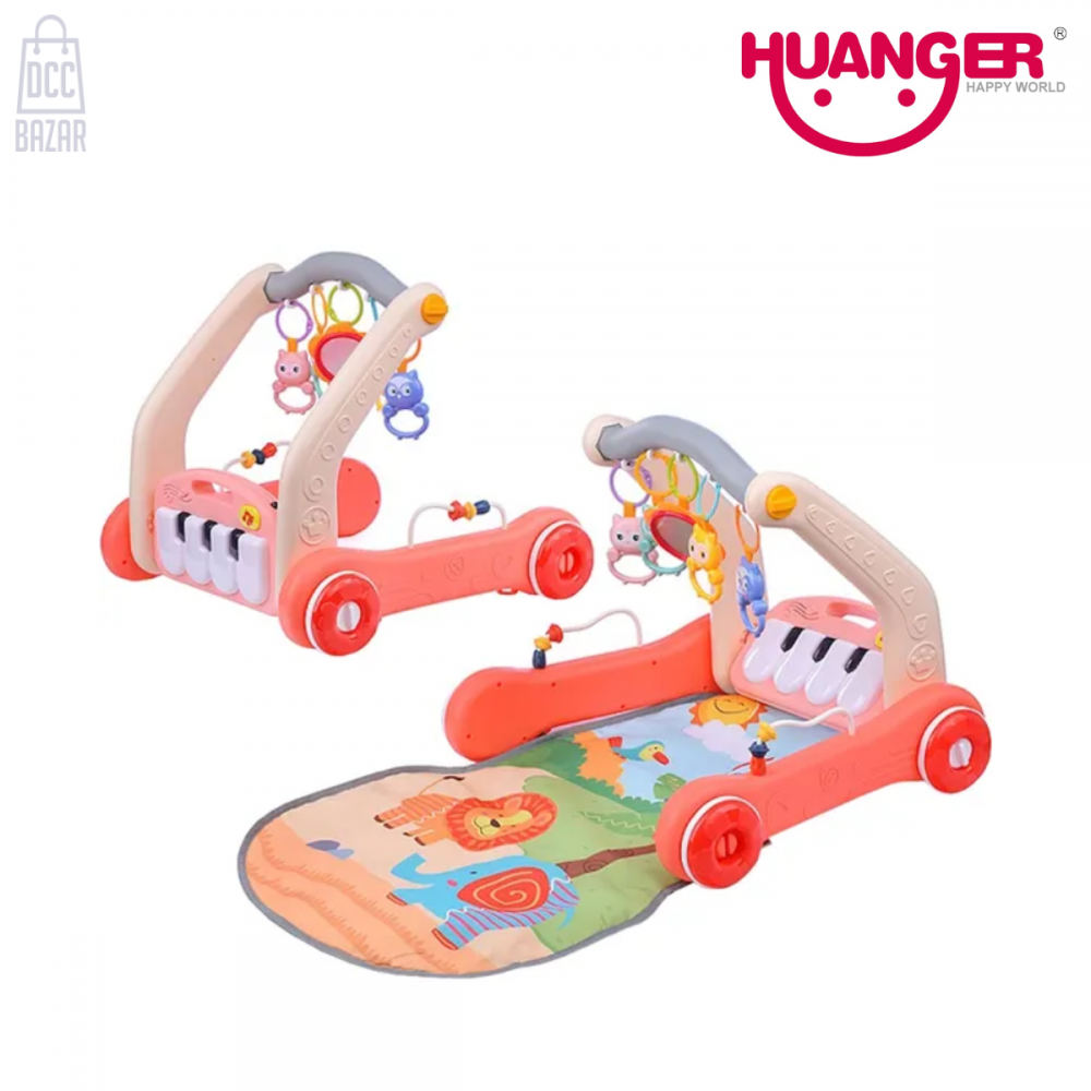 Huanger HE0638 2-in-1 Musical Walker & Play Gym - Fun & Development for Babies (0 Months+)