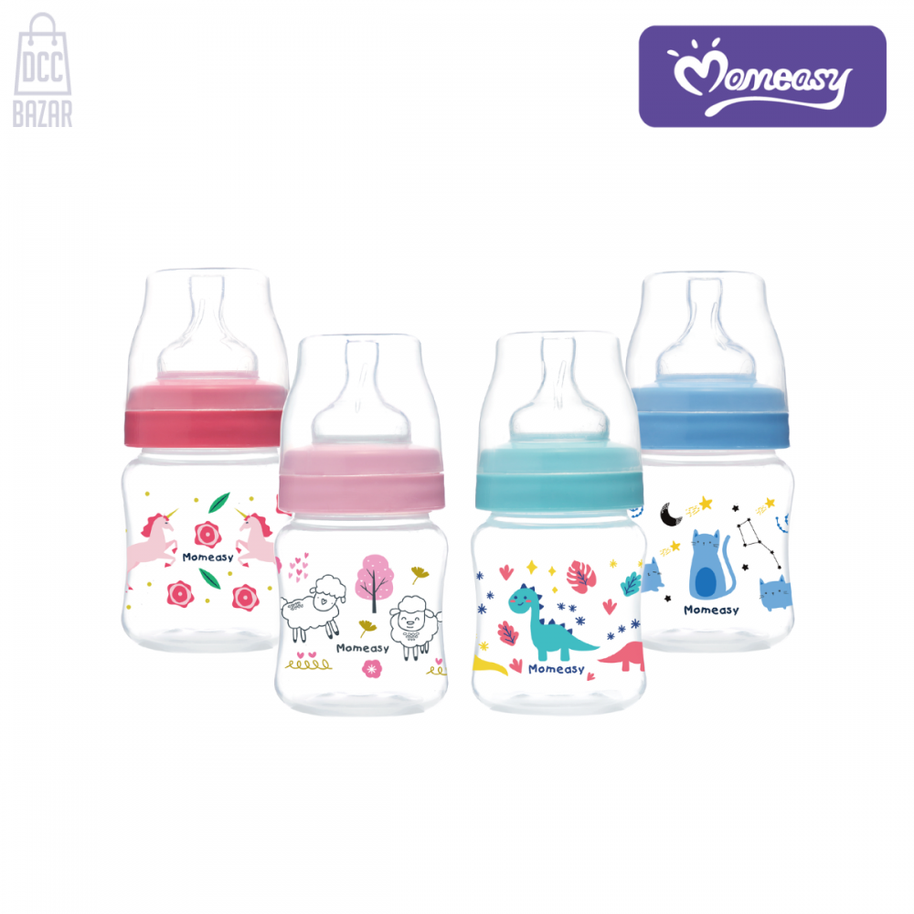 Momeasy Anticolic Wide Neck Bottle - 240ml BPA-Free Plastic for Newborns