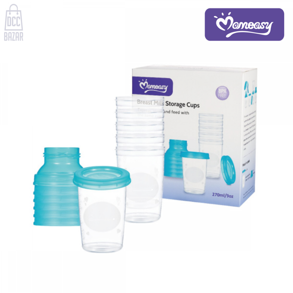 Momeasy Breast Milk Storage Cup (6pcs, 270ml) & Rota on Milk Powder Container (260ml)