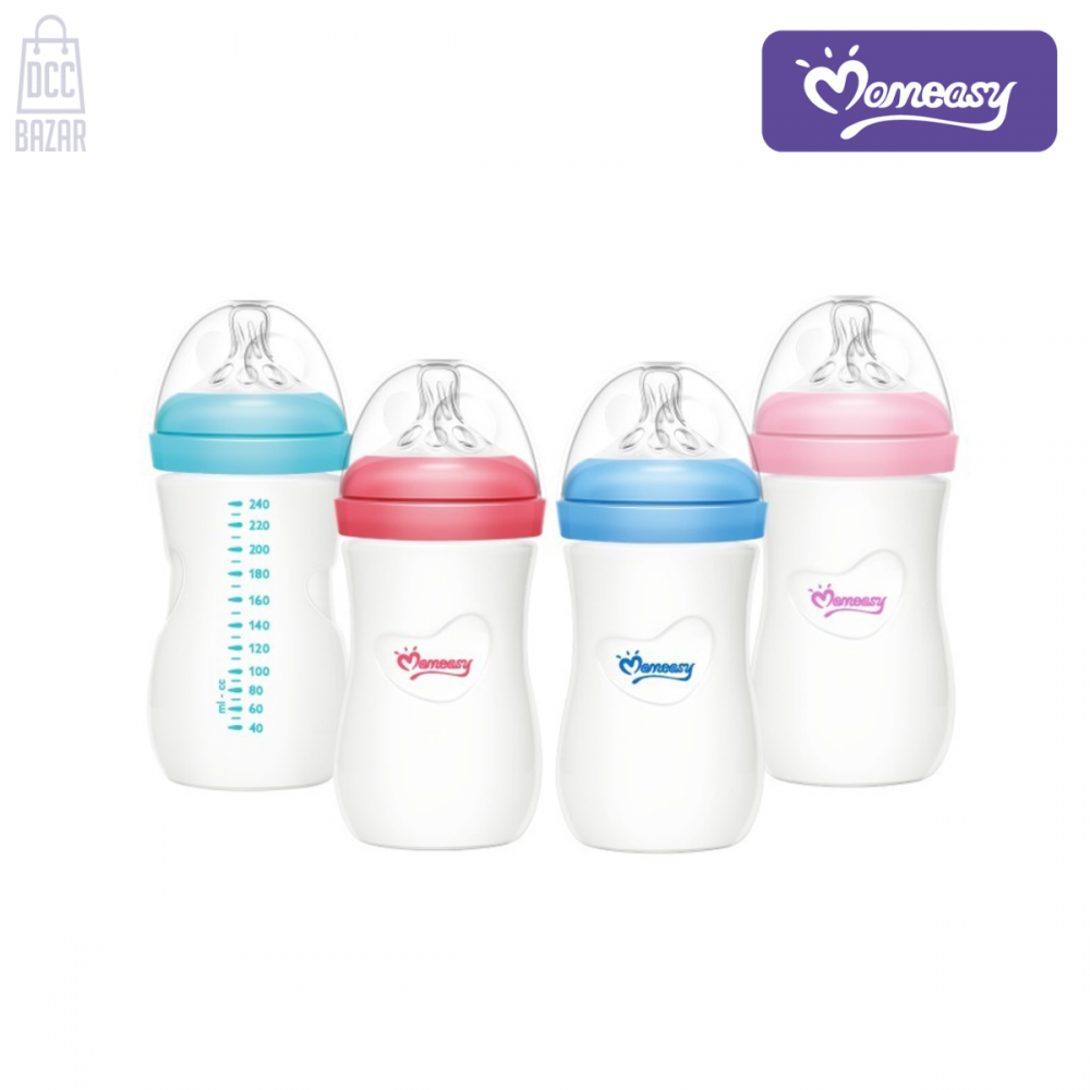 Momeasy Natural Wide-Neck Anti-Colic Glass Bottle 240ml8oz, 3m+