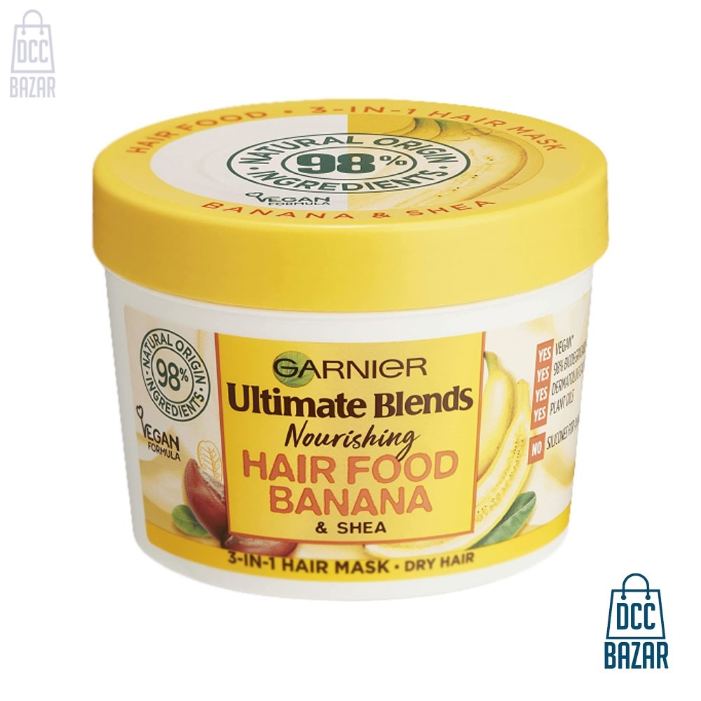 Garnier Ultimate Blends Hair Food Banana 3-In-1, Nourishing Hair Mask- 390ml