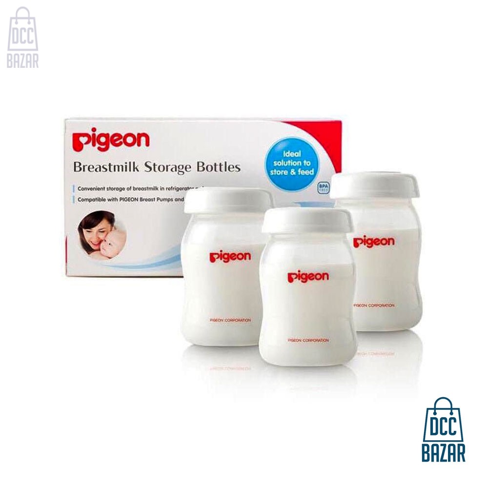 Pigeon Breastmilk Storage Wide Neck Bottles- 3pcs