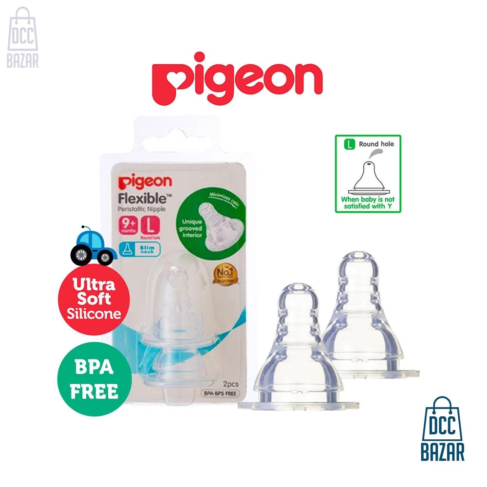 Pigeon Standard/Slim Neck Peristaltic Nipple, 2pcs