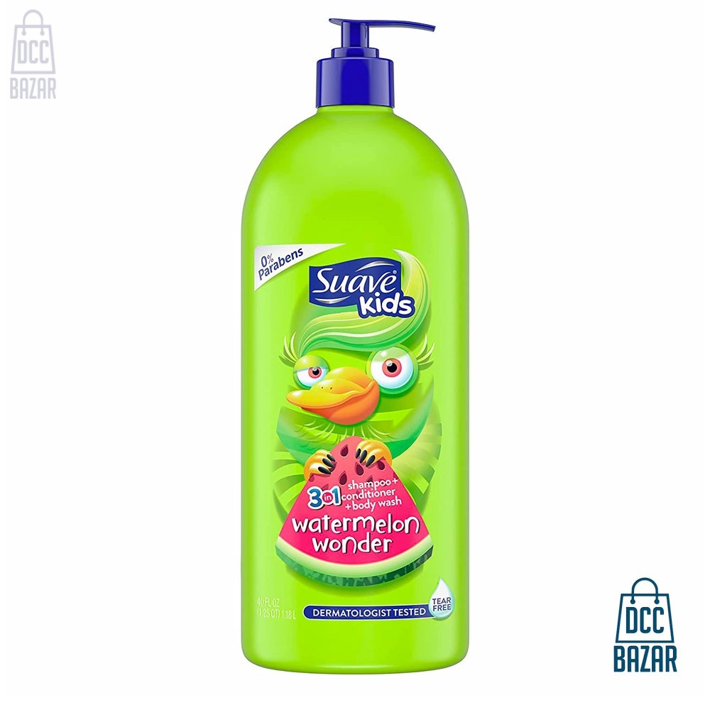 Suave Kids Watermelon Wonder 3 In 1 Shampoo+Conditioner+Body Wash- 355ml