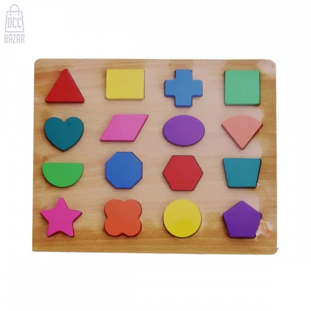 Wooden 3D Geometric Shape Sorting Board Montessori Toy for Early Learning (Ages 18 Months+)
