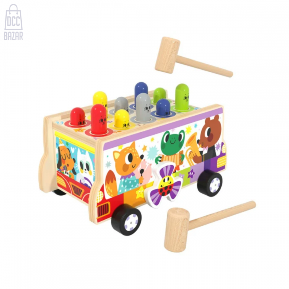 Wooden Whack-a-Mole Game with Music - Interactive Toy for Kids