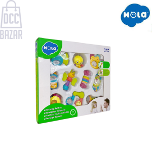 10-Piece Baby Sensory Rattle and Teether Toy Set - Early Development Gift