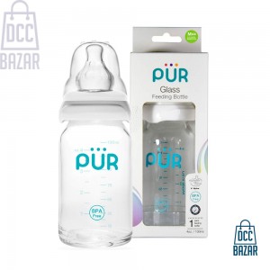 PUR Glass Feeding Bottle 4oz./130ml