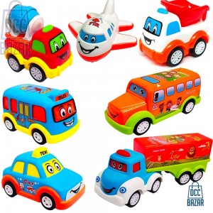 Mini Cartoon Car Truck aPull Back Toys Car Set
