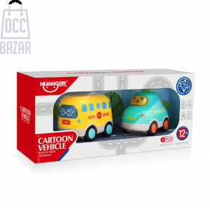 HUANGER Mini Friction-Powered Light & Music Taxi Car - Adorable City Drift Toy (Ages 18 Months+