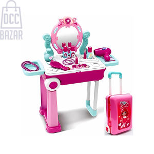 2-in-1 Kids Makeup Vanity & Suitcase - Pretend Play Fun On-the-Go!
