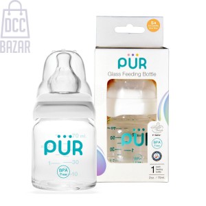 PUR Glass Feeding Bottle 2oz./70ml