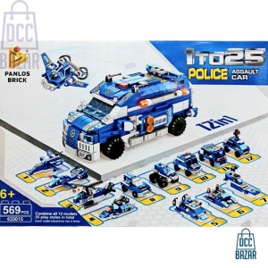 Police Assault Car 12 In 1 Lego Building Blocks Toys