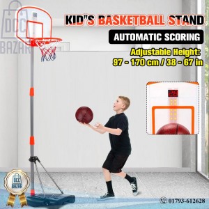 Basketball Stand Indoor Outdoor for Kids I Portable Electronic Basketball Hoop