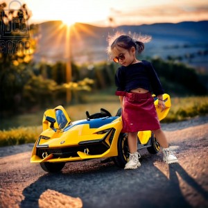 Electric Rechargeable  Car For Baby, 12V, Painting, Eva Wheel, Leather Seat, Swing, Dual Motor 