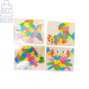 4-in-1 Alphabet Animal Puzzle Set - Shapes, Sizes, and Letters