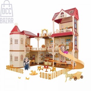Deluxe 3-Story Dream Villa Playset with Furniture, Elevator & Courtyards - Imaginative Play for Kids!
